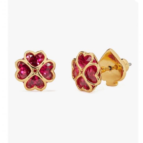 NWT Kate Spade Sparkly Stud Cubic Zirconia Crystal Heart Earrings